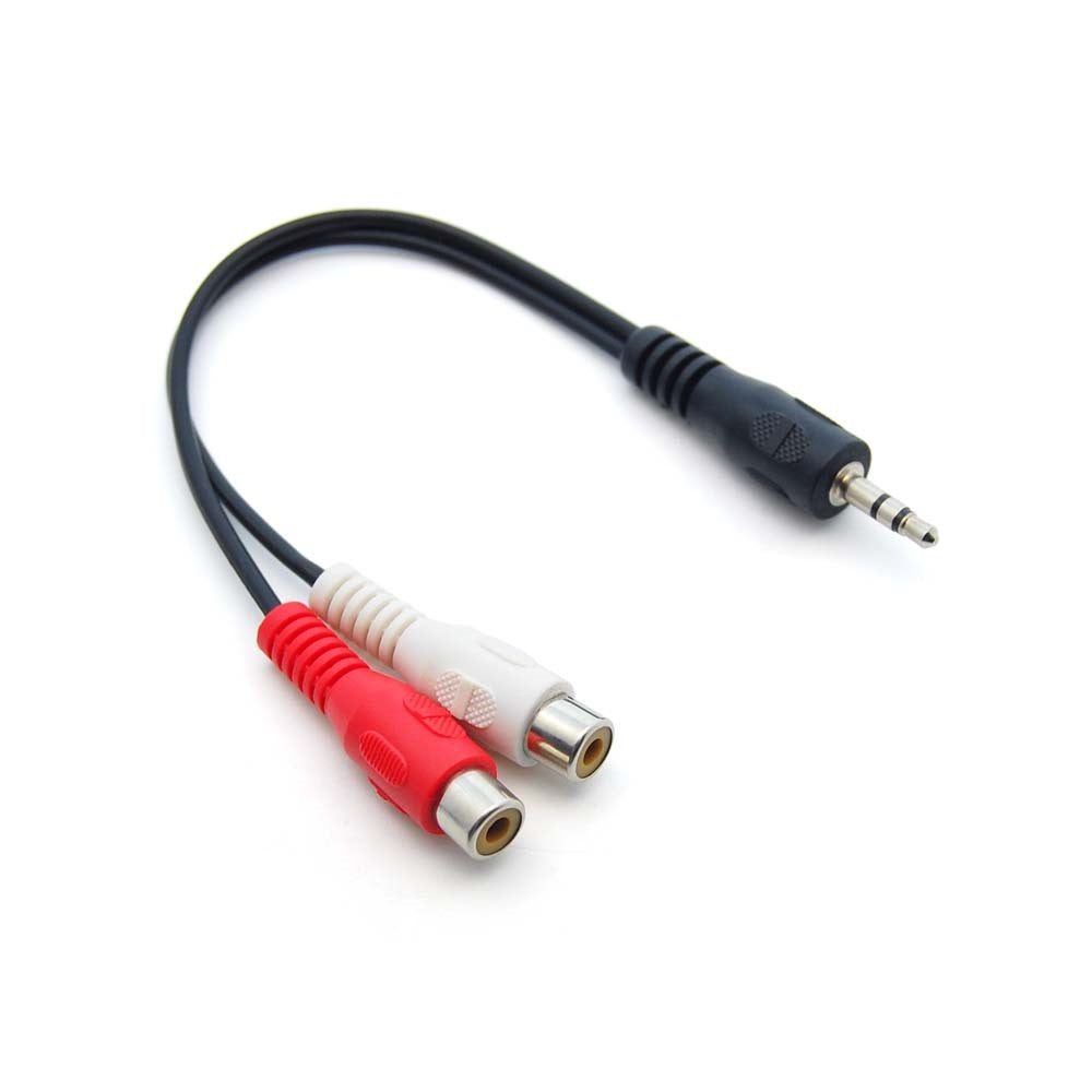 6 inch 3.5mm Stereo Plug to 2xRCA-F Cable 6 inch 3.5mm Stereo Plug to 2xRCA-F Cable